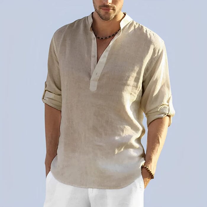 Chemise Homme Style Bataan Panama Roupas (Camisa Masculina 1) Mascato Shop P Kaki
